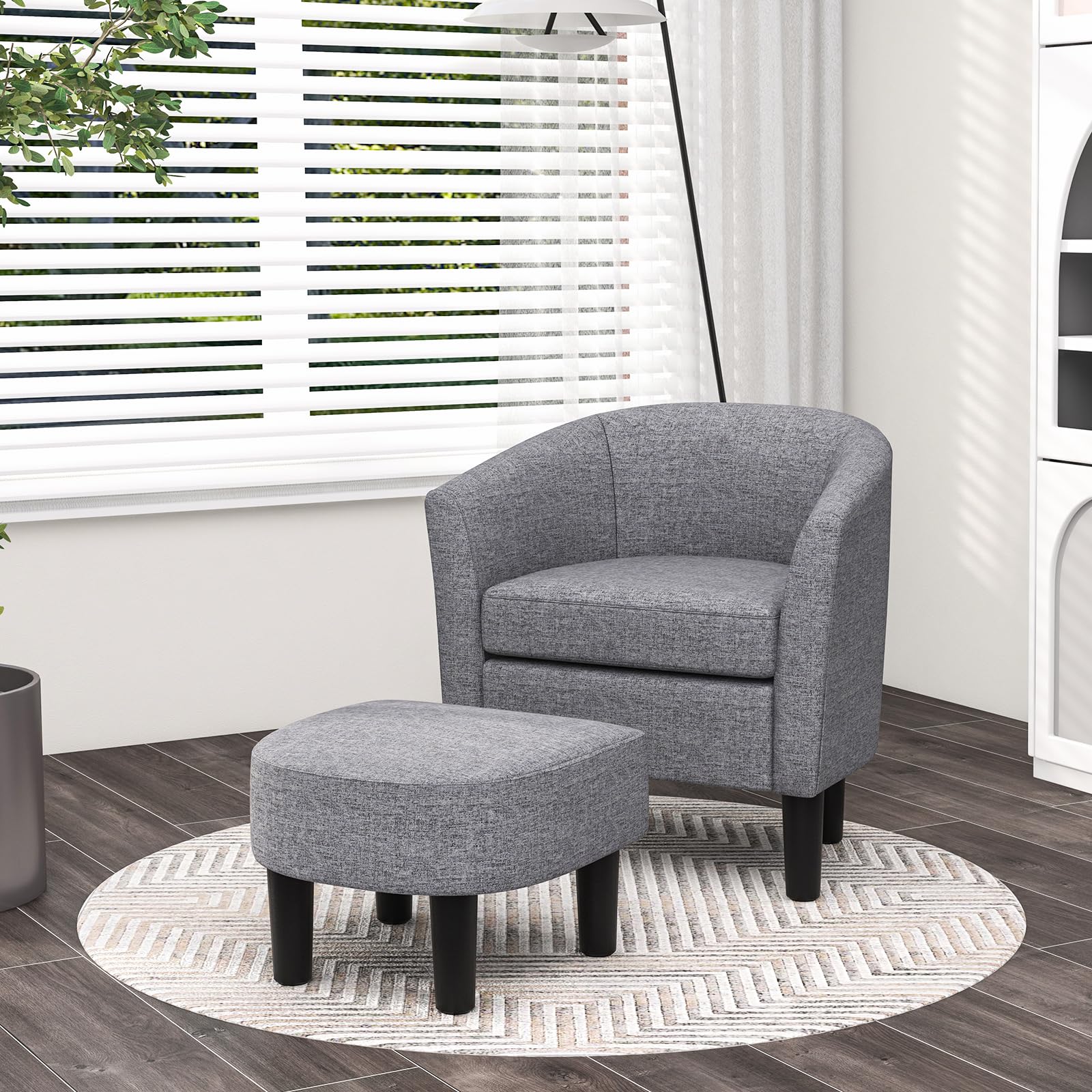 Giantex Modern Accent Chair with Ottoman