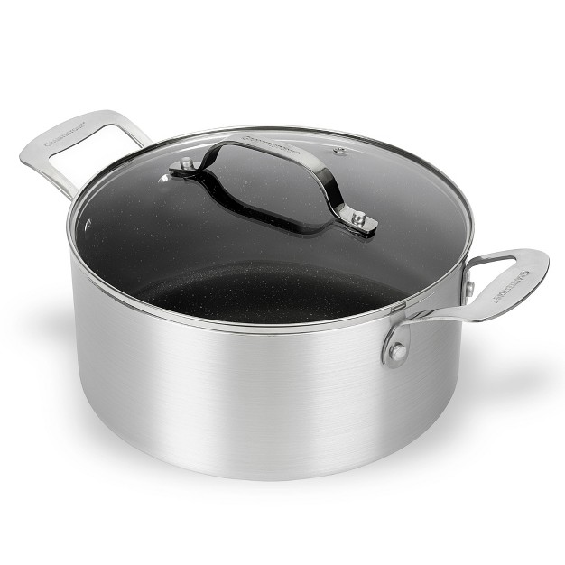 Granitestone Silver 5 Qt Nonstick Stock Pot With Glass Lid