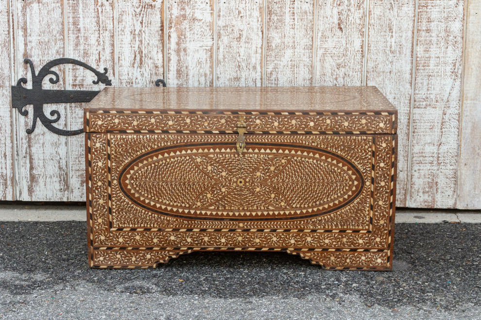 Large Anglo Indian Butterfly Inlay Chest   Mediterranean   Accent Chests And Cabinets   by De cor  Houzz