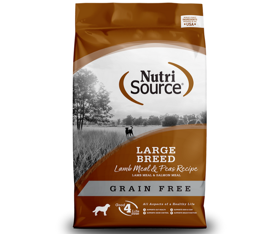 NutriSource - Large Dog Breed， All Life Stages Grain Free Lamb Meal and