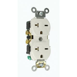 Leviton 20 Amp Commercial Grade Self Grounding Duplex Outlet White 5822-W