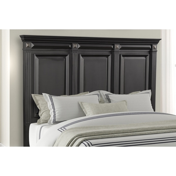 Roundhill Furniture Renova Vintage Black Wood Panel Bedroom Set - - 31294038