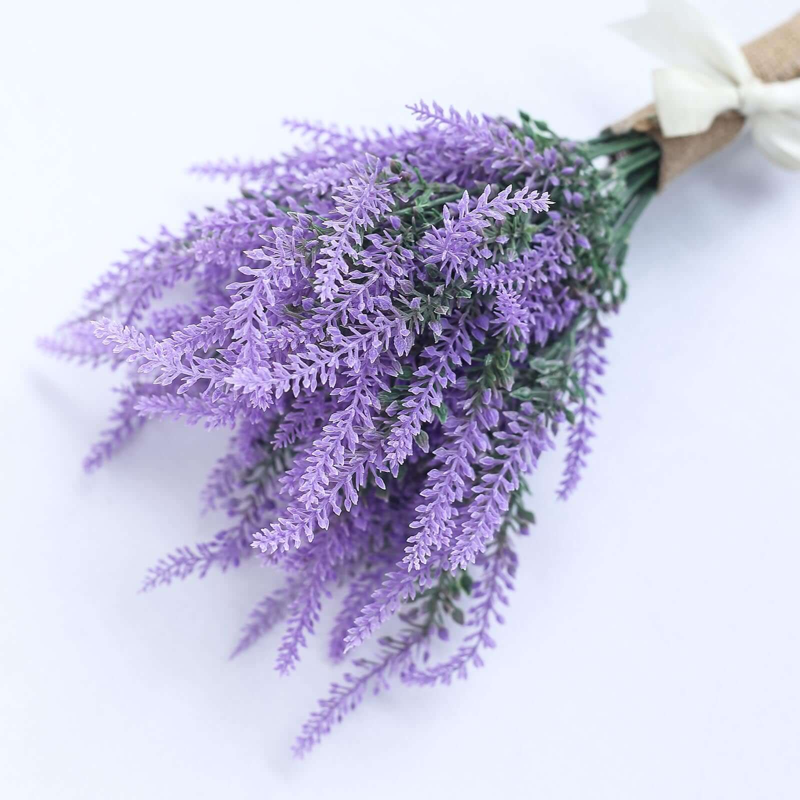 4 Bushes Artificial Lavender Lilac Flower Plant Stems Greenery Bouquet 14