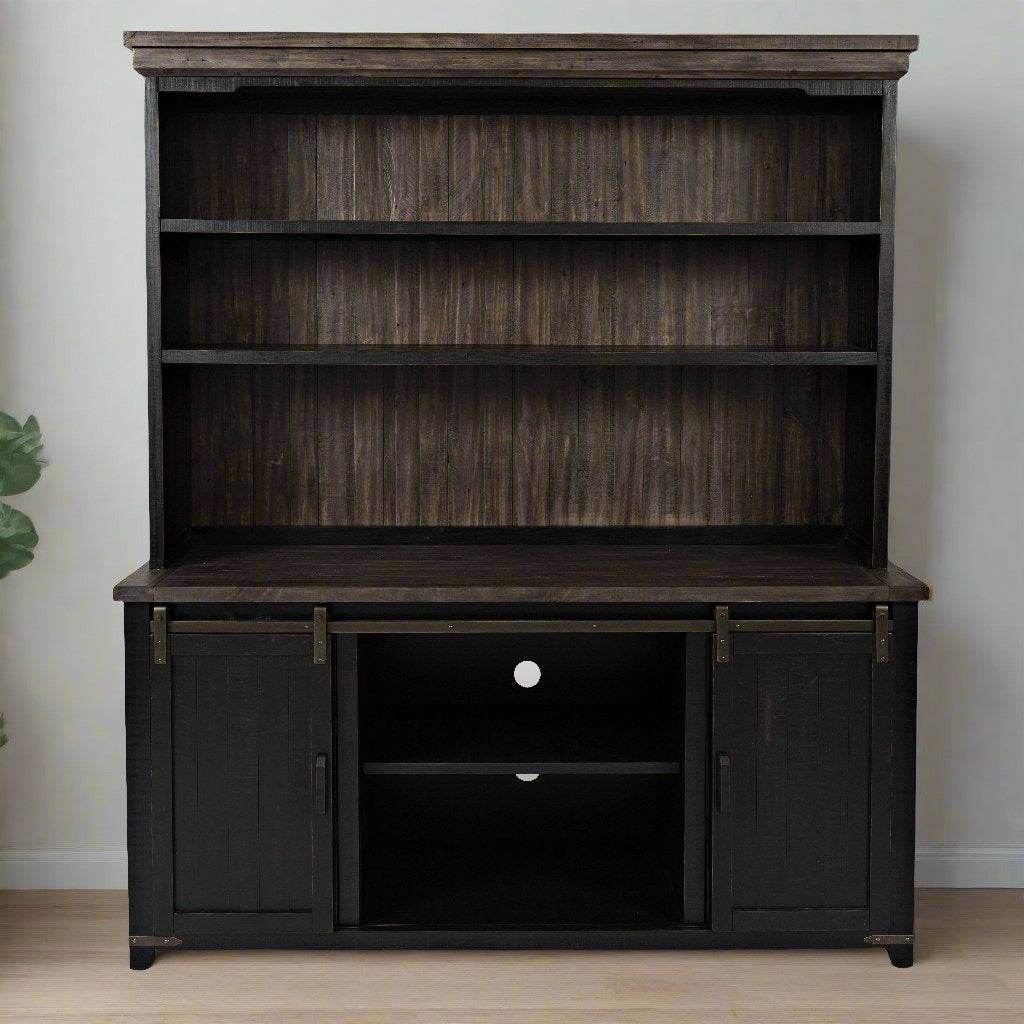 Loft Server & Hutch Set in Black