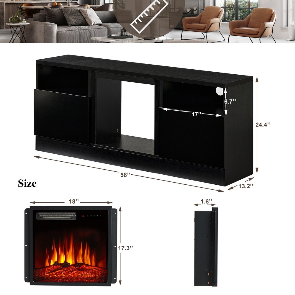 58 inches Fireplace TV Stand with 18\