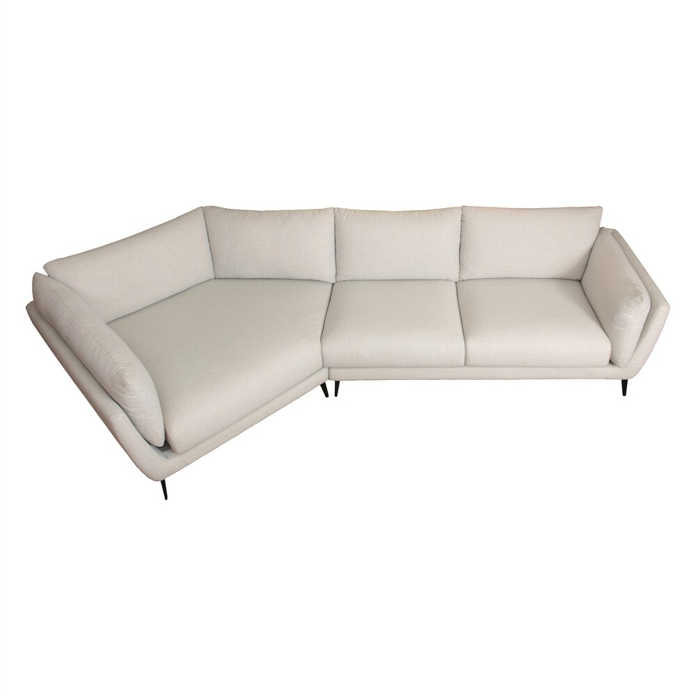 Modern Large L Shape Feather Filled Convertible Sectional Sofa