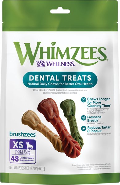 WHIMZEES Brushzees Grain-Free Natural Daily Dental Dog Treats