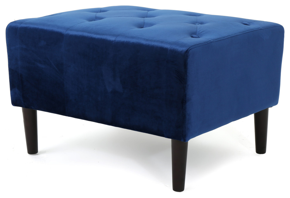 GDF Studio Kalani Tufted New Velvet Ottoman   Midcentury   Footstools And Ottomans   by GDFStudio  Houzz