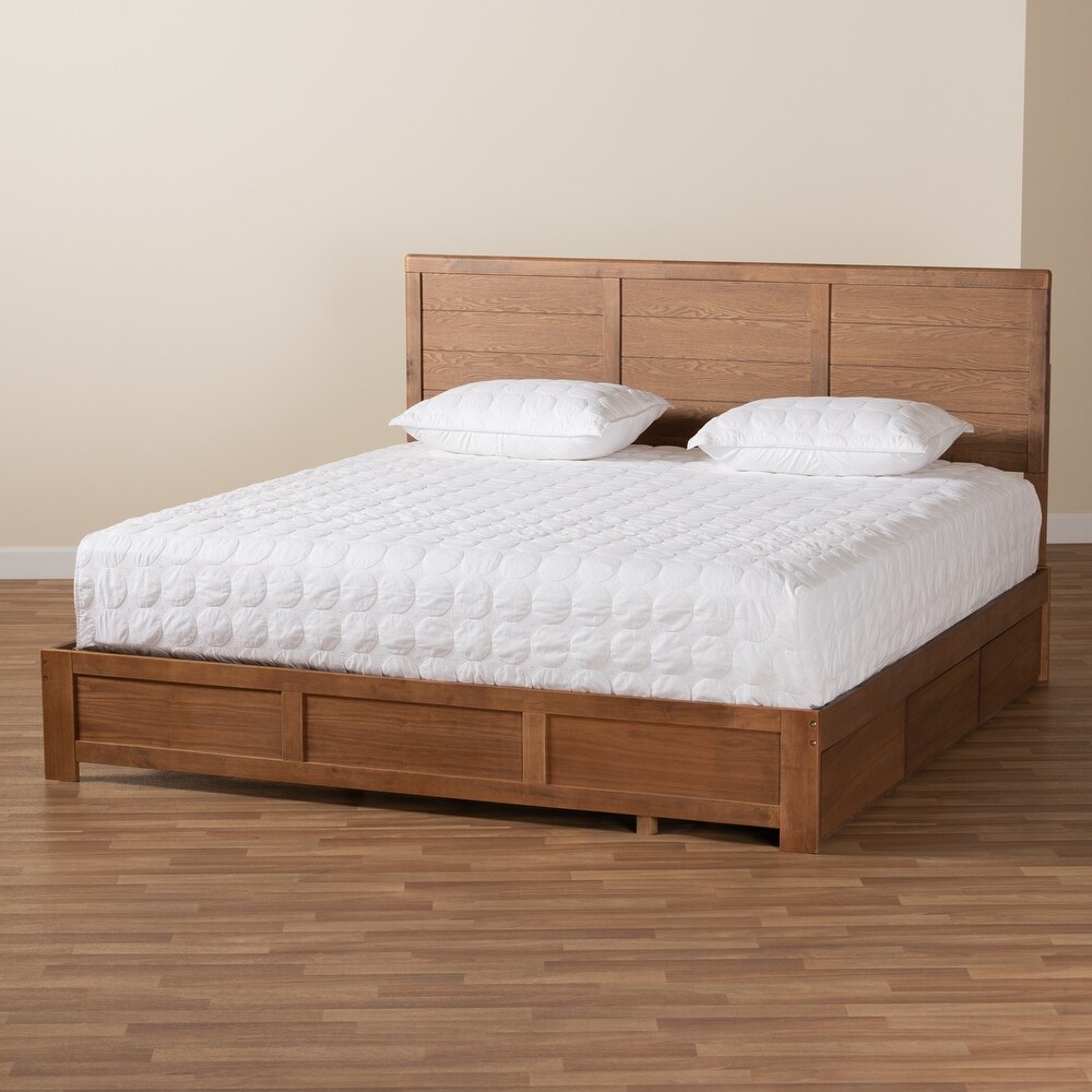 Lisa Ash brown Finished Wood 3 drawer Platform Storage Bed