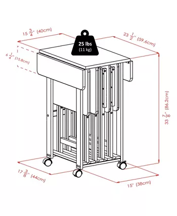 Winsome Sophia 5-Piece Wood Drop Leaf Top Snack Table Set