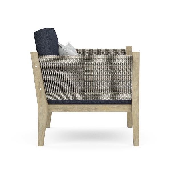 WyndenHall Luna 35 inch Wide Contemporary Outdoor Conversation Chair in Slate Grey Polyester Fabric - Overstock - 35856085