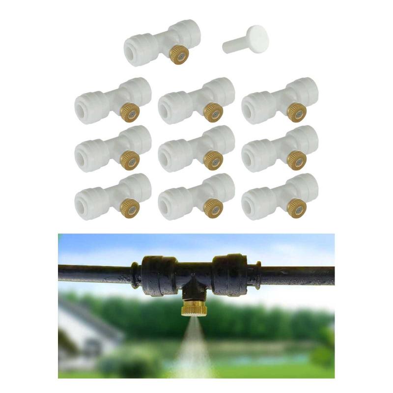 10 Set Misting Nozzles Kit Include Water Misting Nozzle Seat Plug Mister Nozzles Kit for Outdoor Garden Cooling System