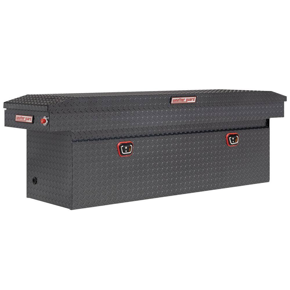 Weather Guard 72 in. Gray Aluminum Full Size Deep Crossbed Truck Tool Box 123-6-03