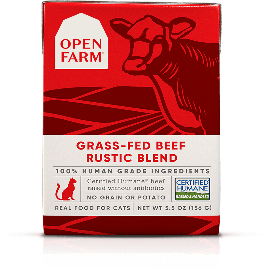 Open Farm Grain Free Grass Fed Beef Recipe Rustic Blend Single Wet Cat