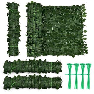 WELLFOR 118 in. W x 39.4 in. D Polyester Artificial Ivy Privacy Garden Fence in Dark Green (4-Piece) NP-HPY-10484-4