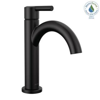 Delta Nicoli J-Spout Single Hole Single-Handle Bathroom Faucet in Matte Black 15749LF-BL