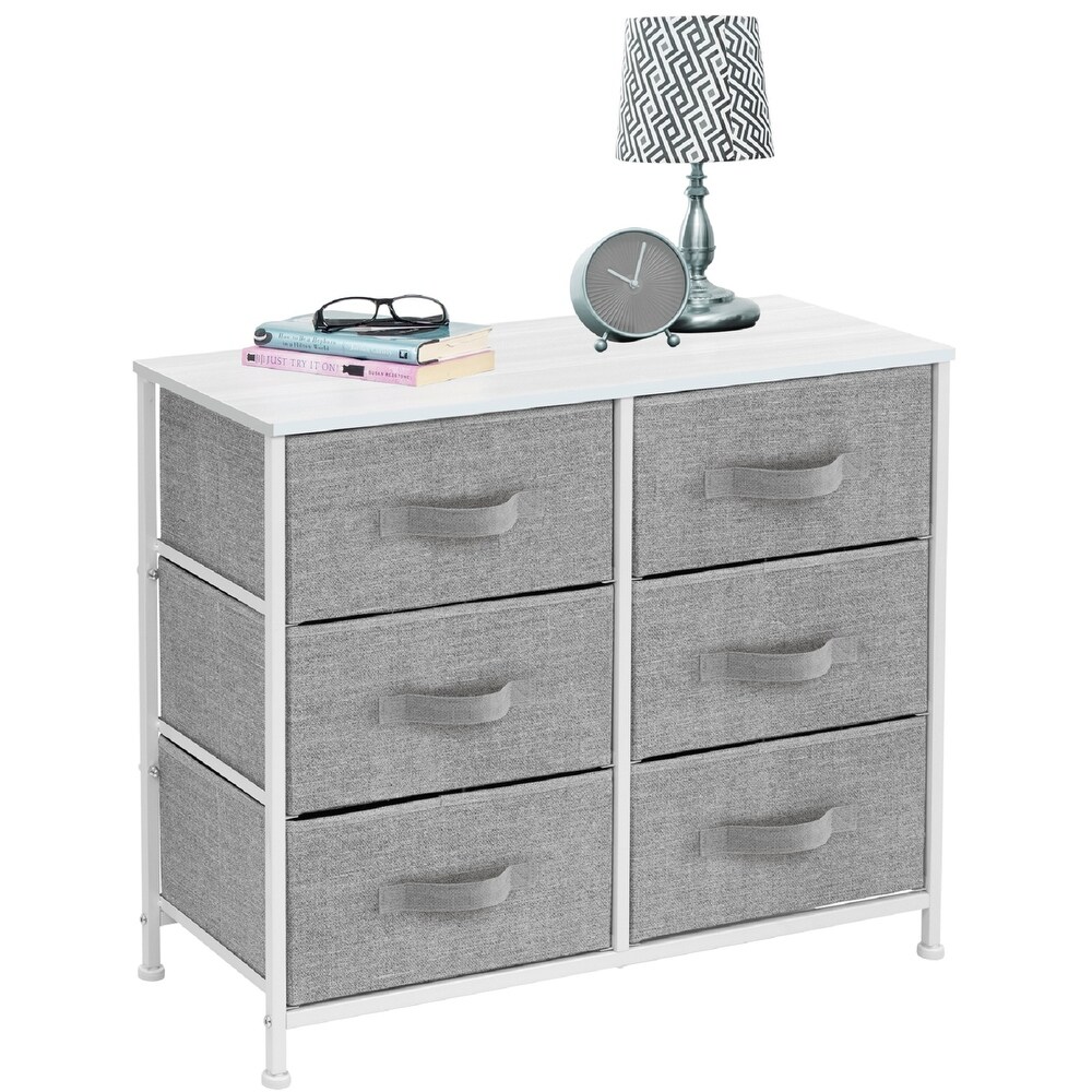 Sorbus 6 Drawer Dresser for Bedroom in White and Gray