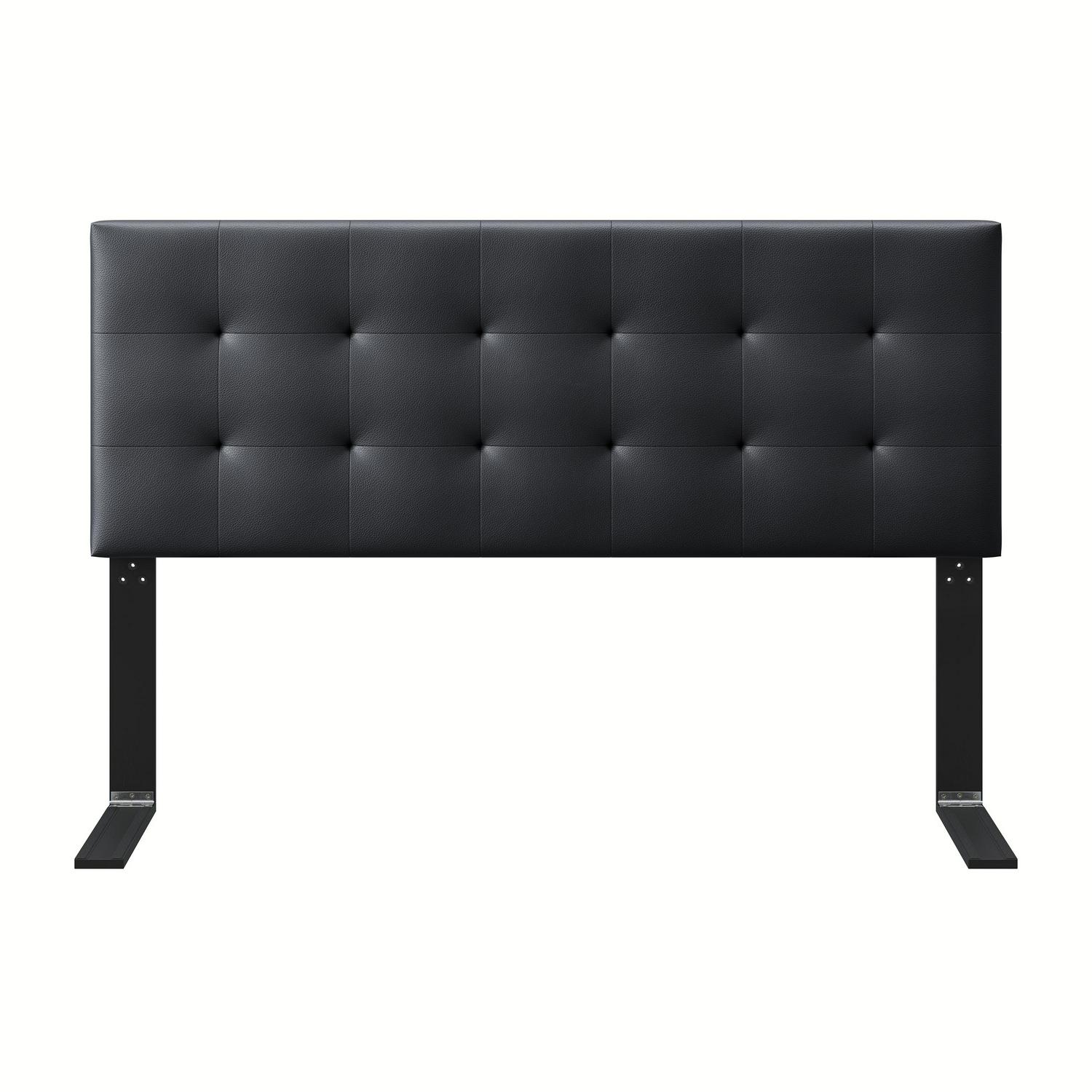 Boyd Sleep Faux Leather Instant Adjustable Headboard， Black