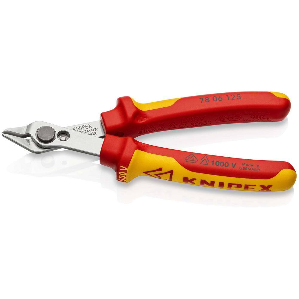 KNIPEX 5 in. Electronics Super Knips with Insulated Handles 78 06 125