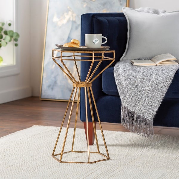 Artistic Weavers Chakrika Modern Gold Geometric End Table - 24