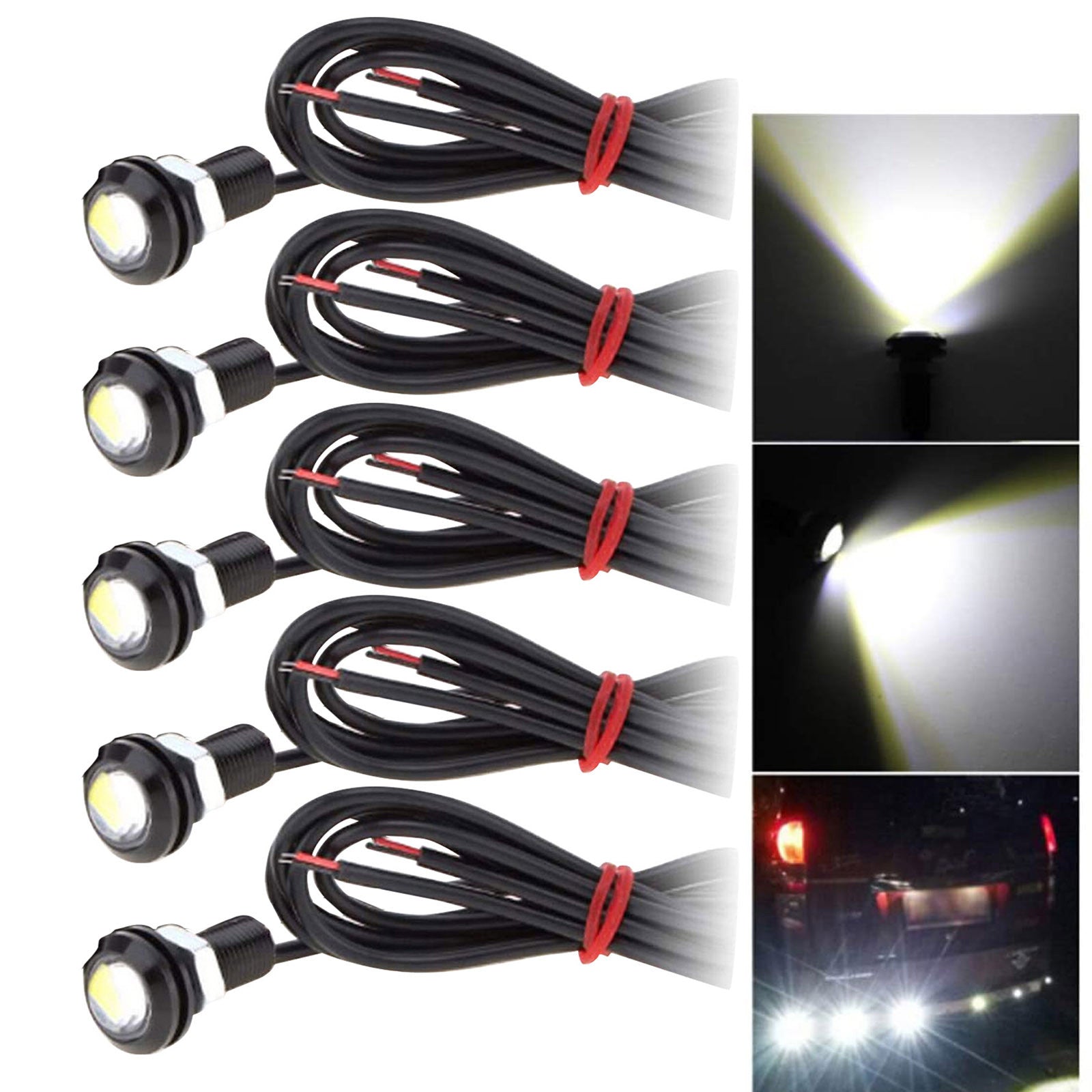 5x White DC12V 9W Eye LED Daytime Running DRL Backup Light Car Auto Lamp Led lights for bedroom outdoor floor lamp pendant DIY Wedding Party Bedroom Terrace(Multicolor)