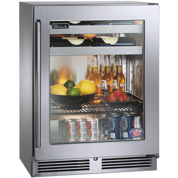 Perlick HH24BO Sottile 24 Wide & 18 Depth Outdoor Beverage Center With Different Door Options