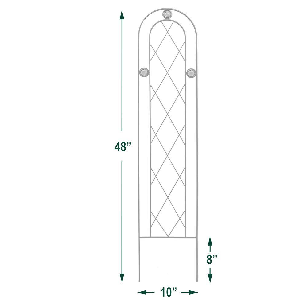 Arcadia Garden Products Emerald 48 in. x 10 in. Metal Trellis TR01