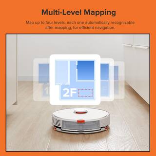 ROBOROCK S7-WHT Robot Vacuum with Sonic Mopping LiDAR Navigation Bagless Washable Filter Multisurface in White Roborock S7-WHT