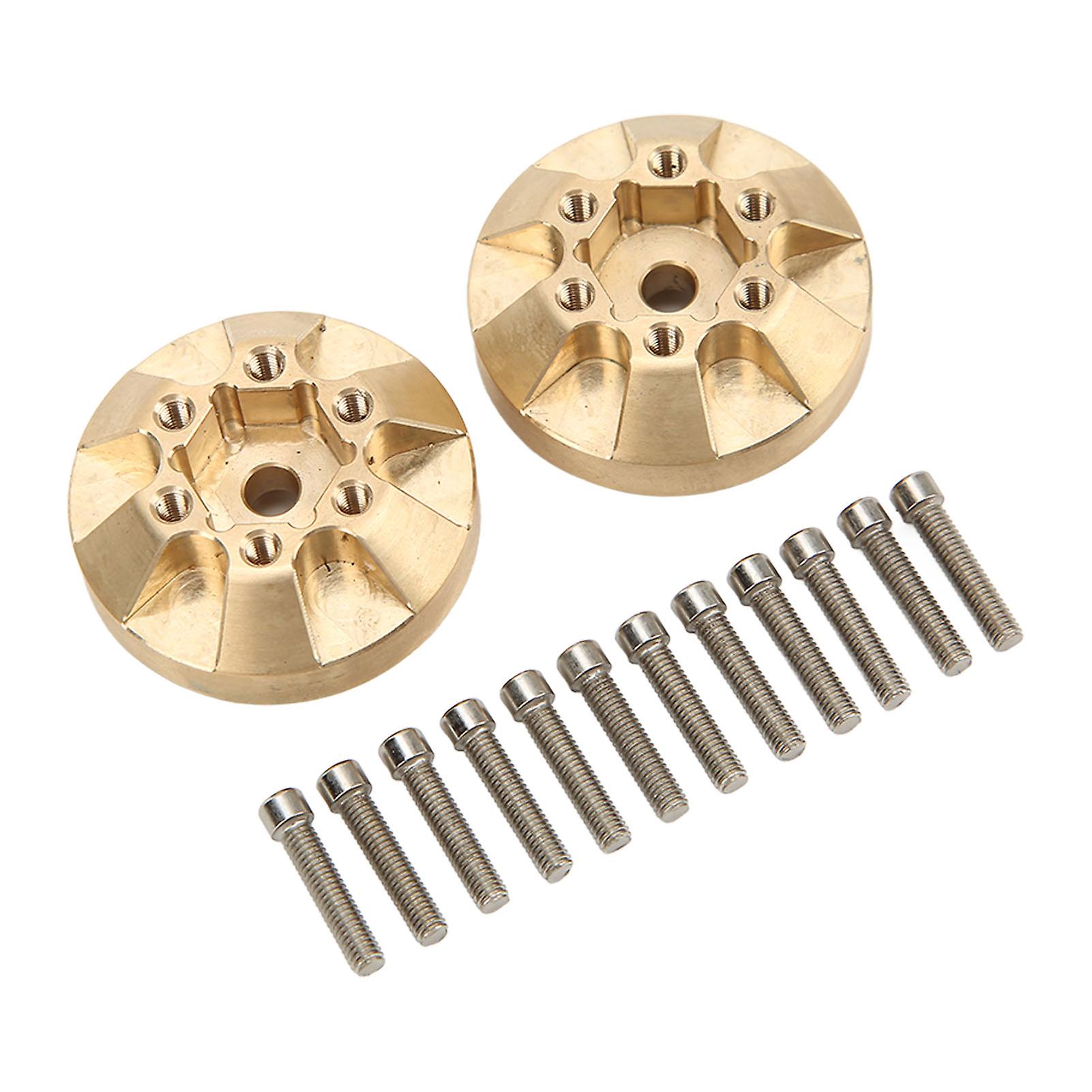 1pair Rc Car Brass Wheel Hex Hub 12mm For 1/10 Remote Control Car For Axial Scx10 Golden