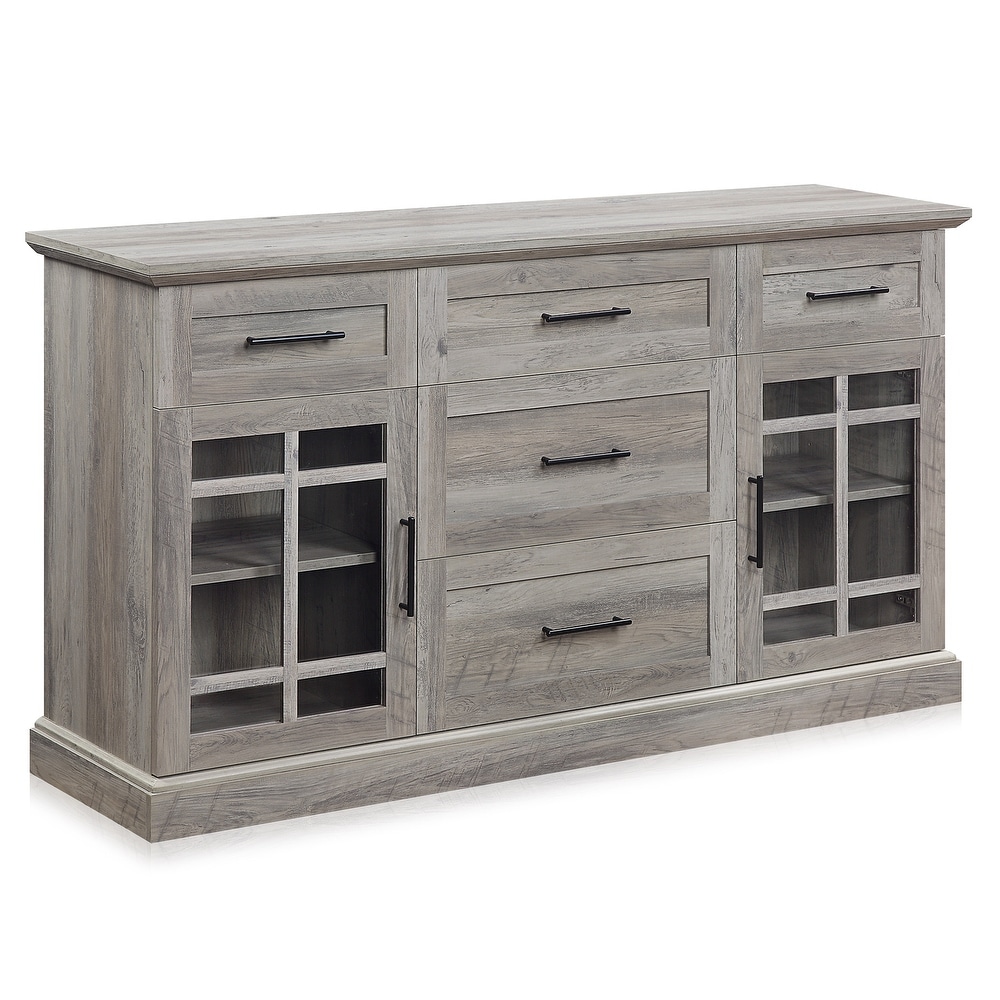 BELLEZE Astorga Sideboard With Drawers   Adjustable Shelves  2 Colors