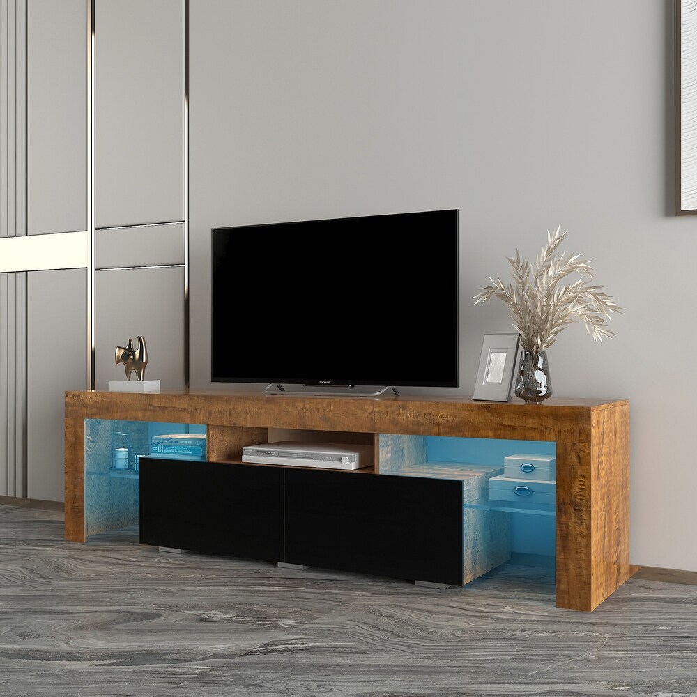 Large 20 Colors LED TV Stand with Remote Control Lights