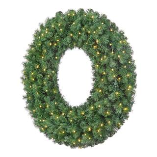 Home Accents Holiday 36 in. Waldorf Fir Pre-Lit LED Wreath Powered by Hubspace 23LE31103