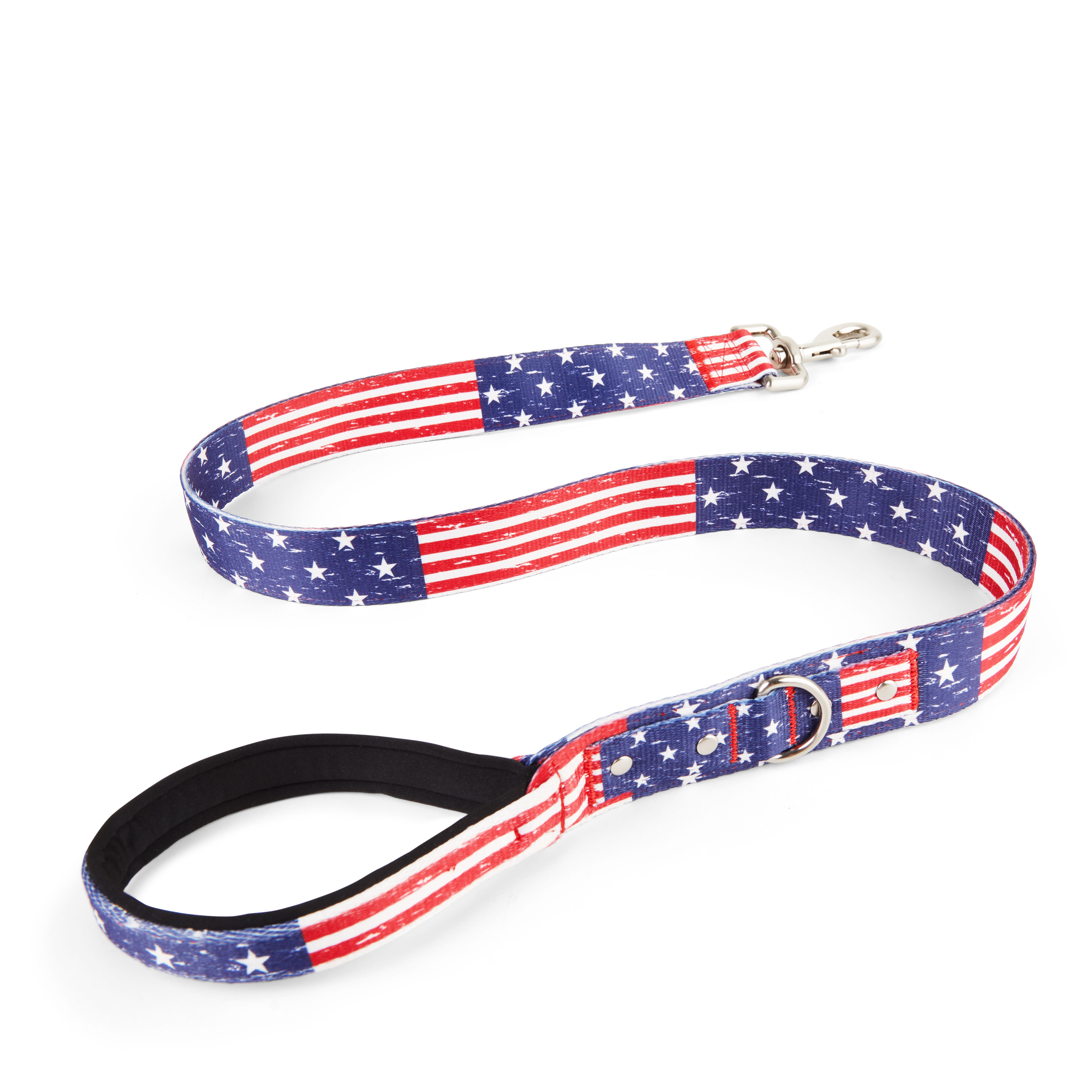 YOULY Big Dog American Flag Print Dog Leash， 4 ft.