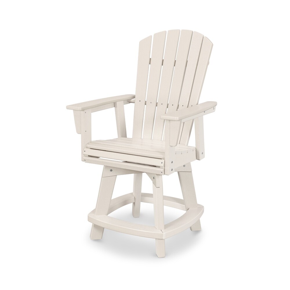 POLYWOOD Nautical Adirondack Swivel Counter Chair