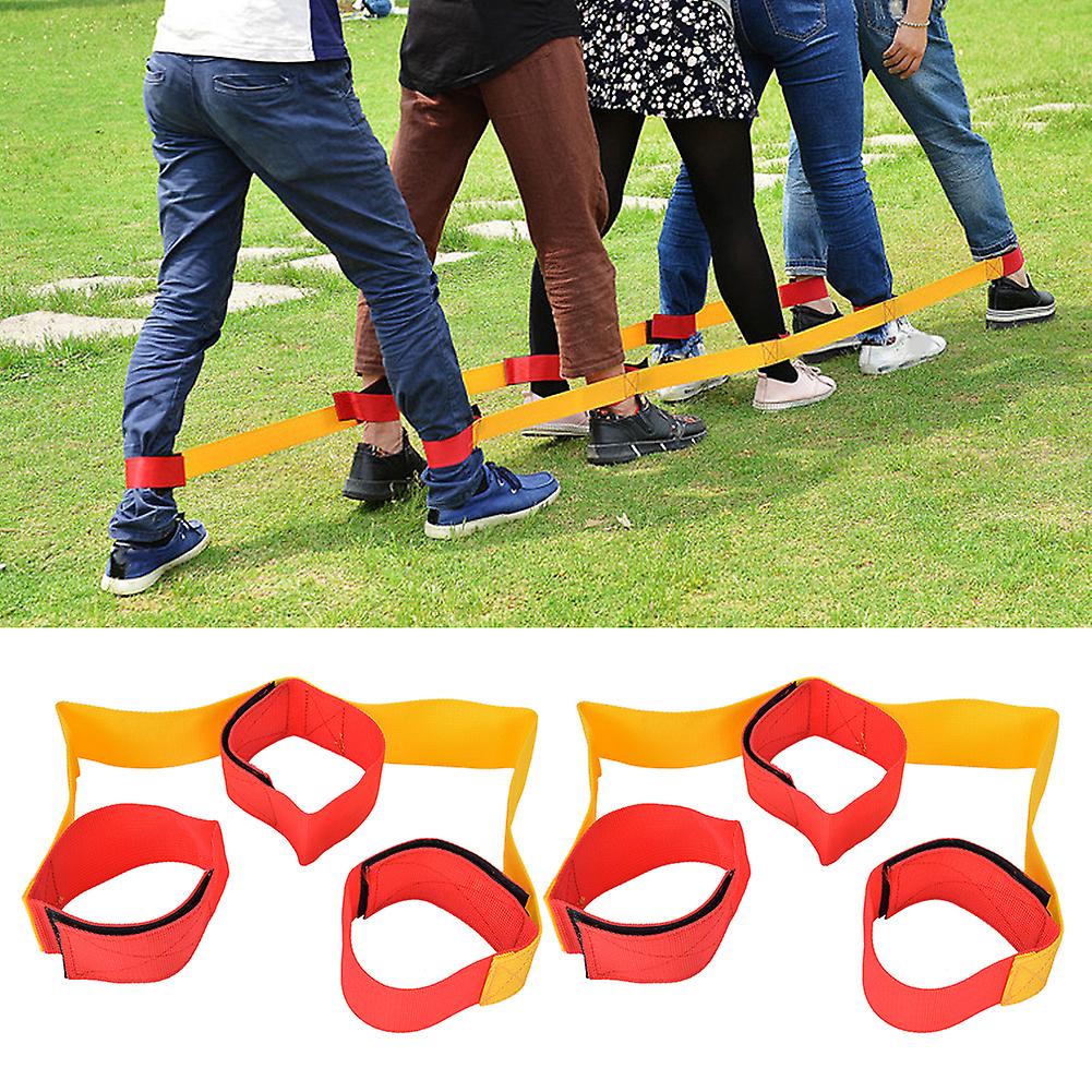 1pair Outdoor Sport Equipment Multiplayer Legged Fixed Belt Teamwork Game Interactive Toys3 People Belt