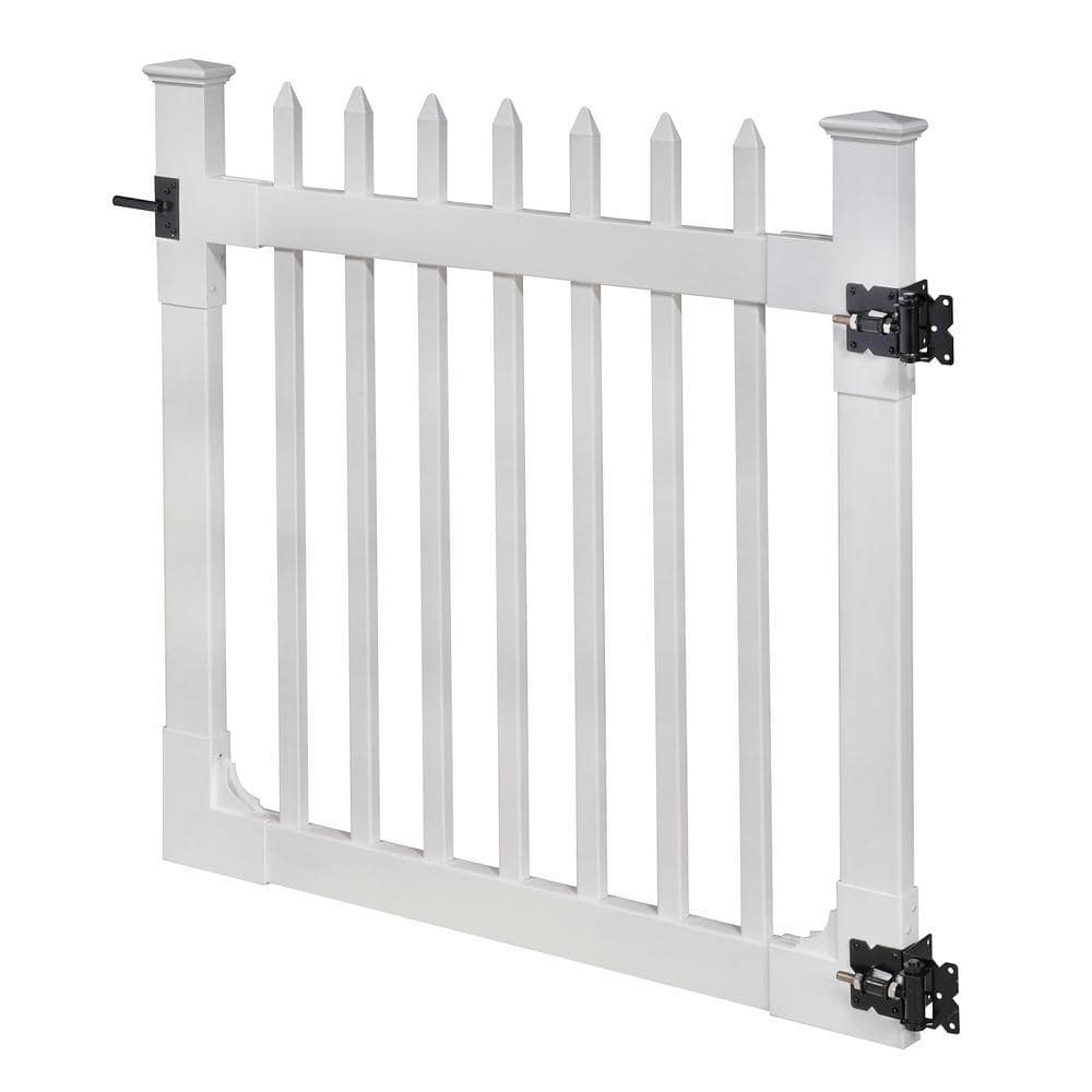 WamBam Fence 4 ft. x 4 ft. Nantucket Vinyl Picket Fence Gate with Stainless Steel Hardware BL19102