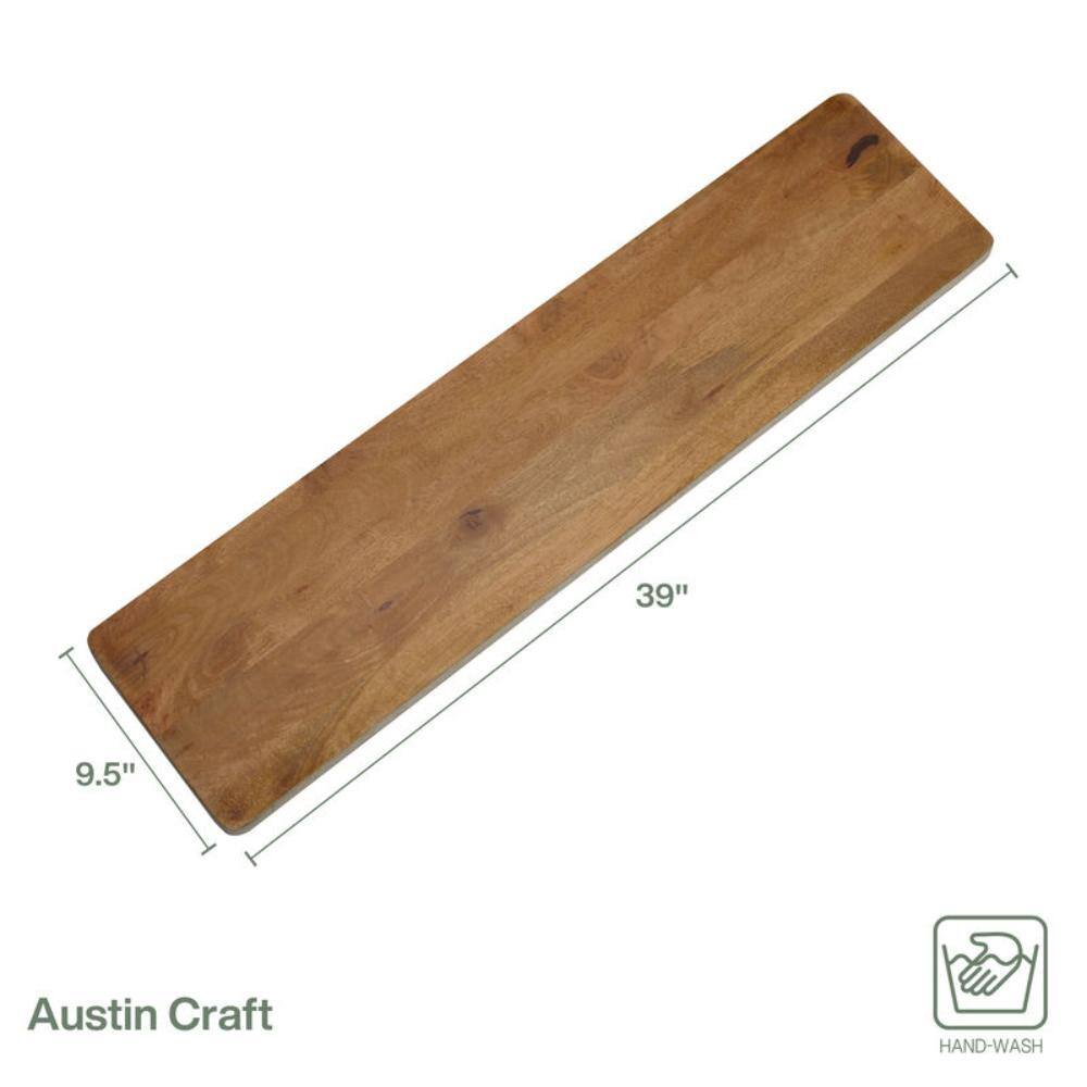 FITZ and FLOYD Austin Craft Primative White Long Serving Board 5286479