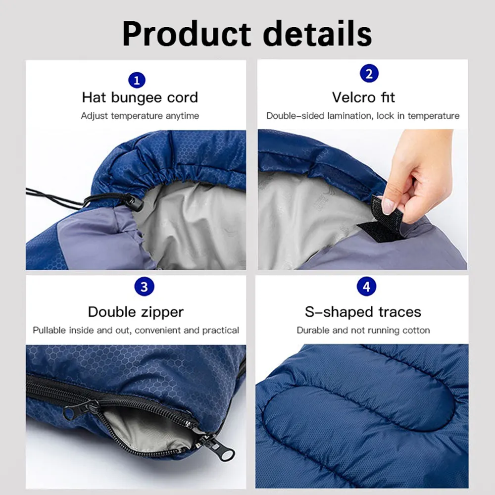 MU 170T 950g   2.4kg Hot Sale Outdoor Skin Friendly Cotton Material Cold Proof Lightweight Sleeping Bag Great For Hiking Camping