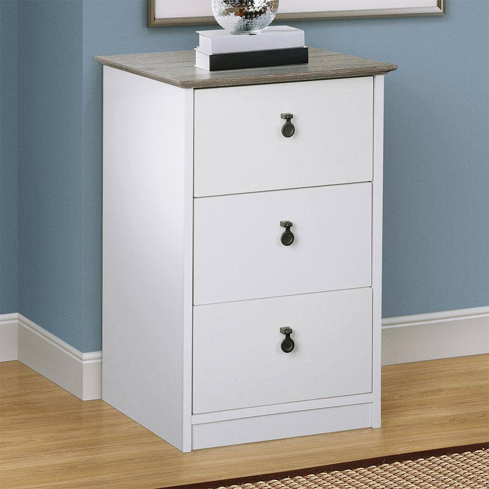 SAINT BIRCH Finley WhiteGray Oak 3-Drawer Lateral File Cabinet SBFL4125FCWG