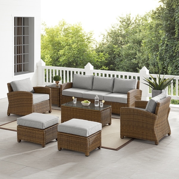 Crosley Bradenton 7Pc Outdoor Wicker Sofa Set