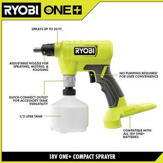 RYOBI ONE+ 18V Cordless Battery 0.5L Compact Chemical Sprayer (2-Tool) (Tool Only) P28014BTL-2X