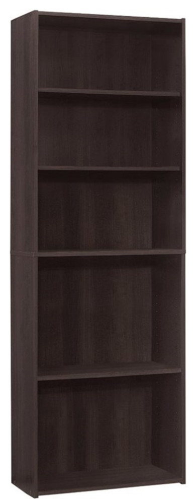 Bowery Hill Bookshelf Bookcase 6 Tier 72 quotH Office Bedroom Laminate Brown   Transitional   Bookcases   by Homesquare  Houzz