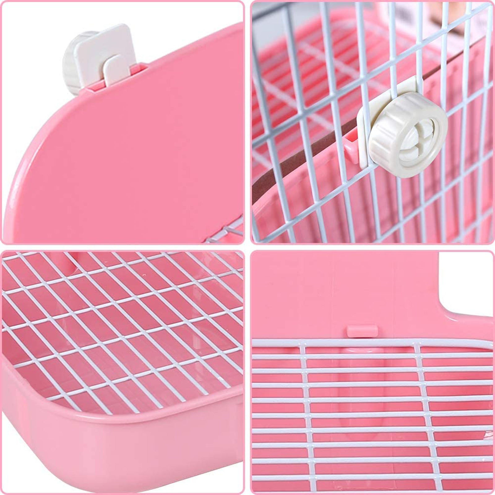 Rabbit Litter Box - Litter Box Cage Potty Trainer Rectangular Pink