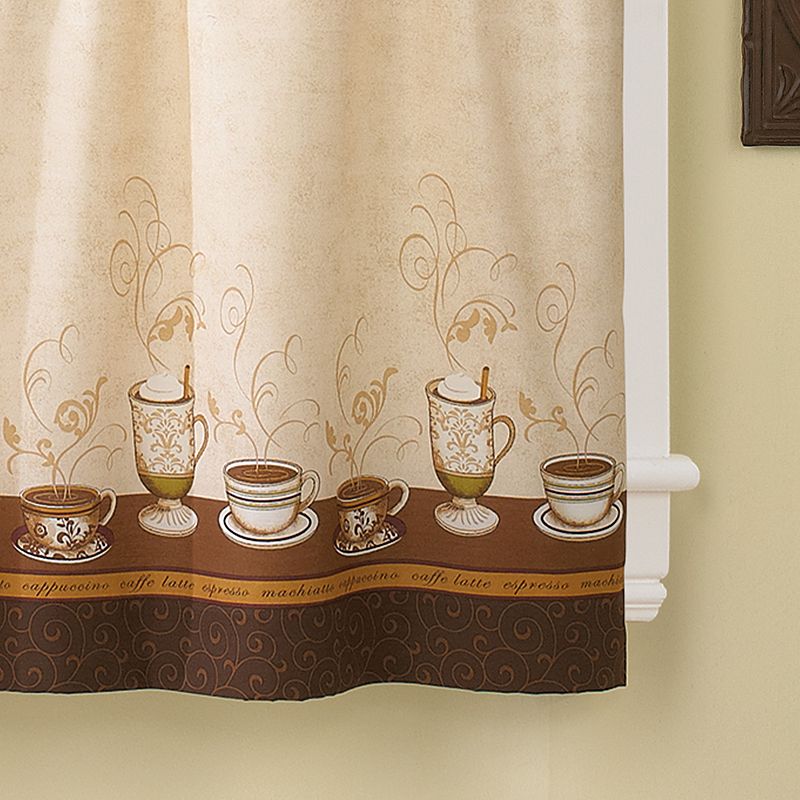 CHF Cafe Au Lait 3-pc. Tier Kitchen Curtain Set