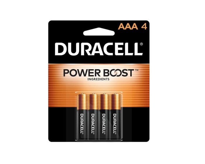 Duracell Coppertop AAA Alkaline Batteries， 4 Pack