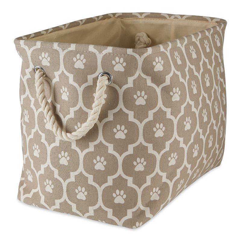 16 Decorative Rectangular Medium Lattice Paw Pet Storage Bin