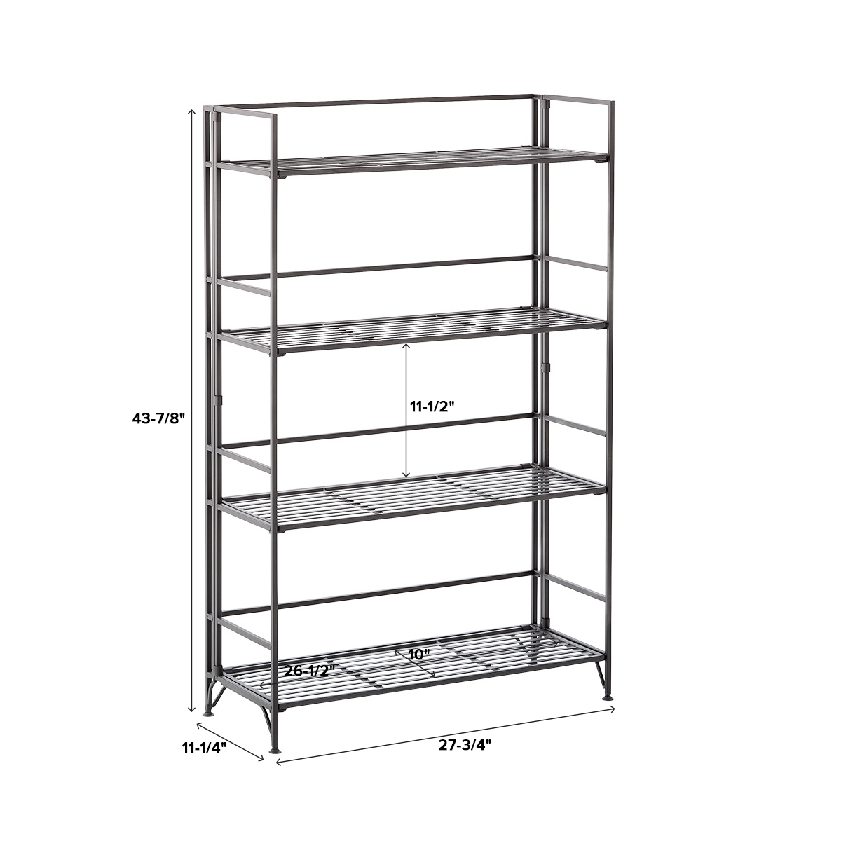 4Shelf Iron Folding Bookshelf