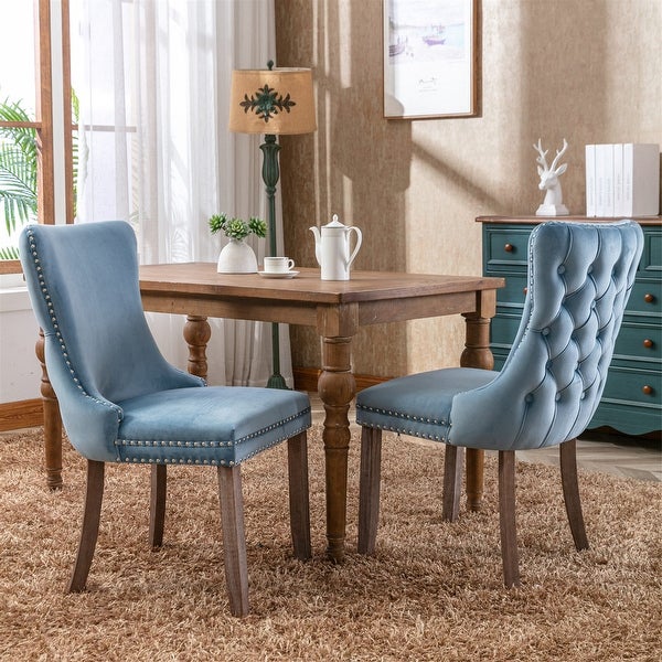 Velvet Dining Chairs Set of 2，for Kitchen Diningroom