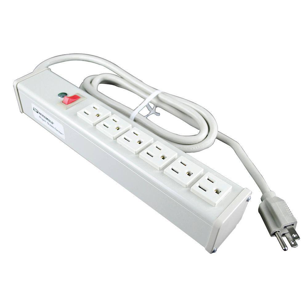 Legrand Wiremold 6-Outlet 15 Amp Office Power Strip with OnOff Switch 15 ft. Cord R612