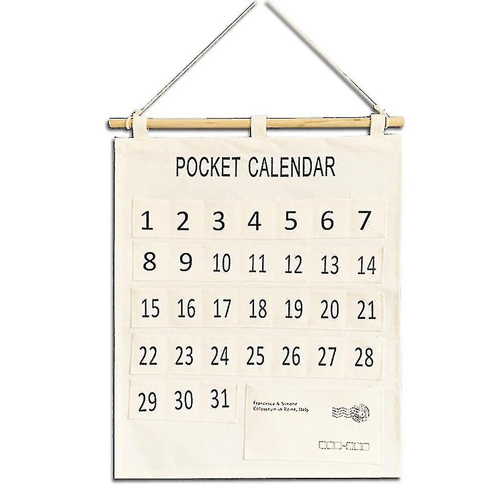 Wall Door Closet Hanging Storage Bag，home Indoor White Calendar Wall Decor Mini Pocket，over The Door Organizer